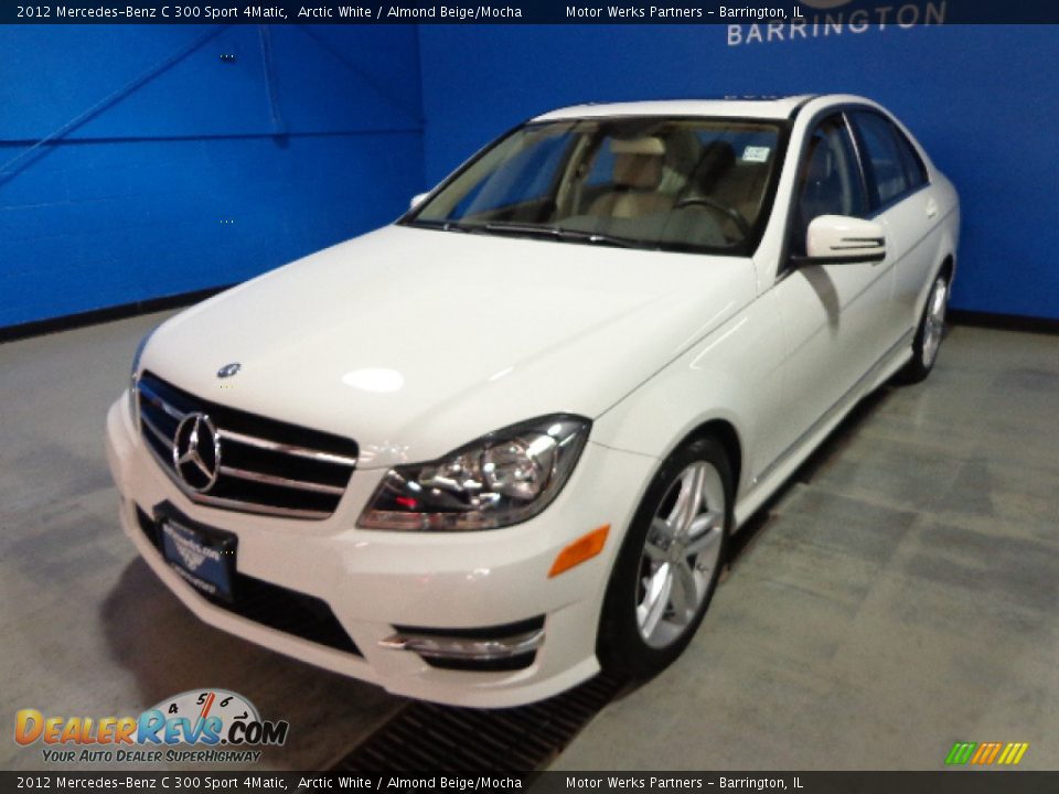 2012 Mercedes-Benz C 300 Sport 4Matic Arctic White / Almond Beige/Mocha Photo #1