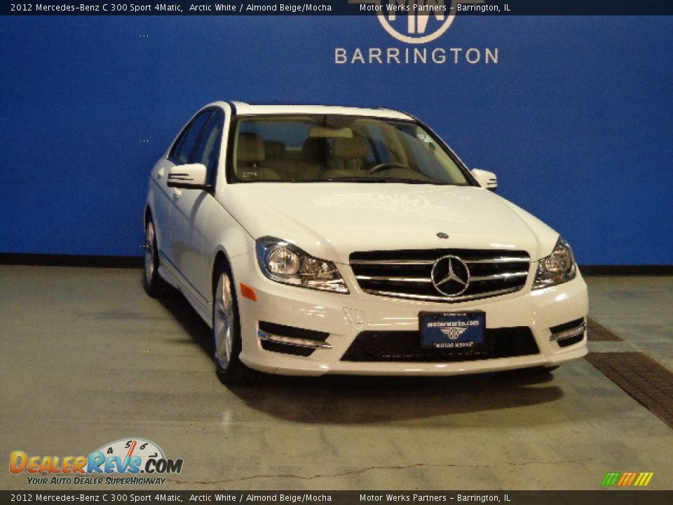 2012 Mercedes-Benz C 300 Sport 4Matic Arctic White / Almond Beige/Mocha Photo #2