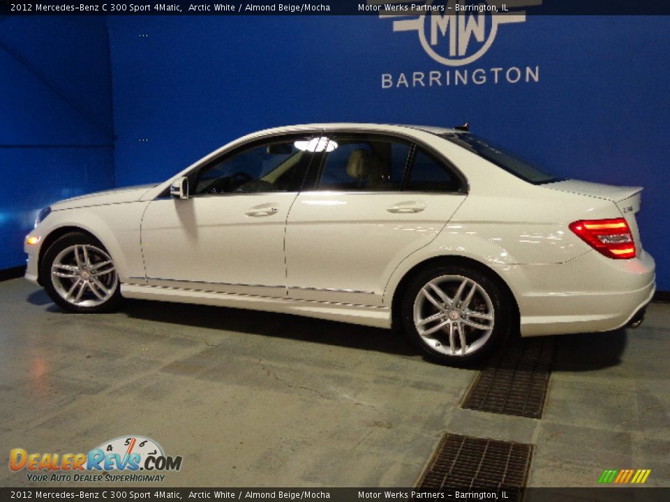 2012 Mercedes-Benz C 300 Sport 4Matic Arctic White / Almond Beige/Mocha Photo #4