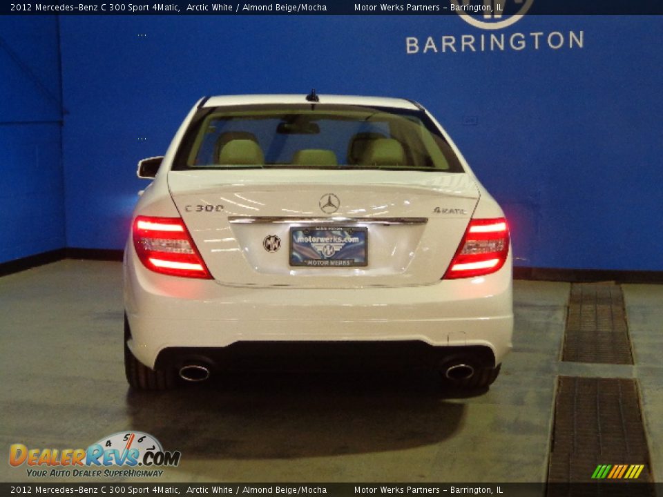 2012 Mercedes-Benz C 300 Sport 4Matic Arctic White / Almond Beige/Mocha Photo #6