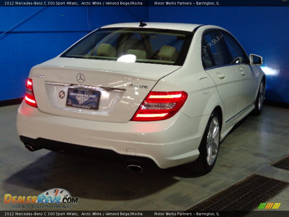 2012 Mercedes-Benz C 300 Sport 4Matic Arctic White / Almond Beige/Mocha Photo #7