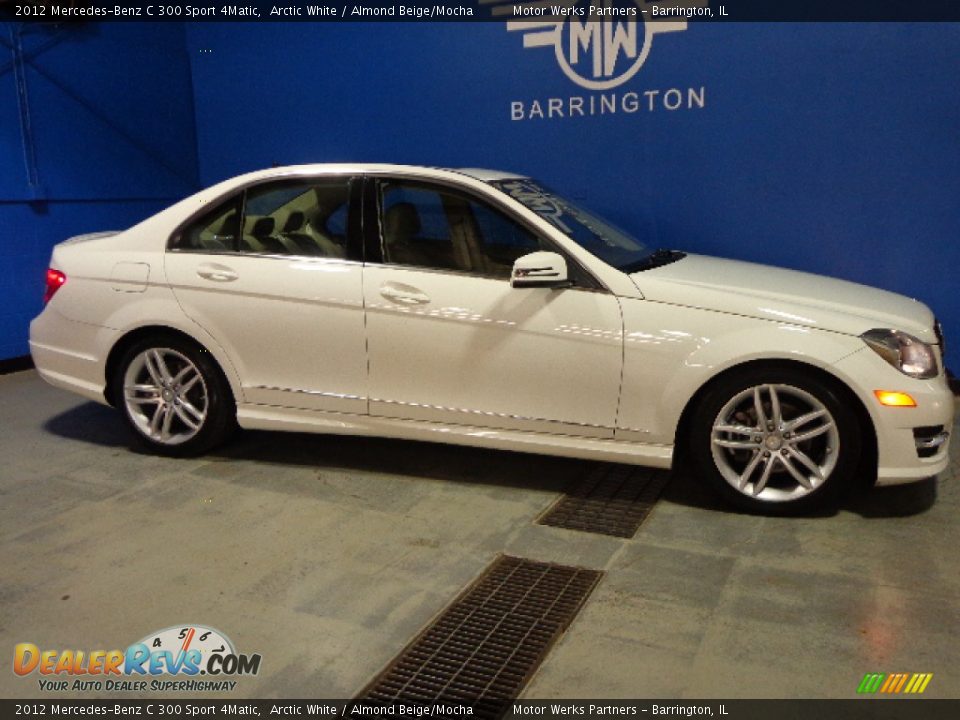 2012 Mercedes-Benz C 300 Sport 4Matic Arctic White / Almond Beige/Mocha Photo #8