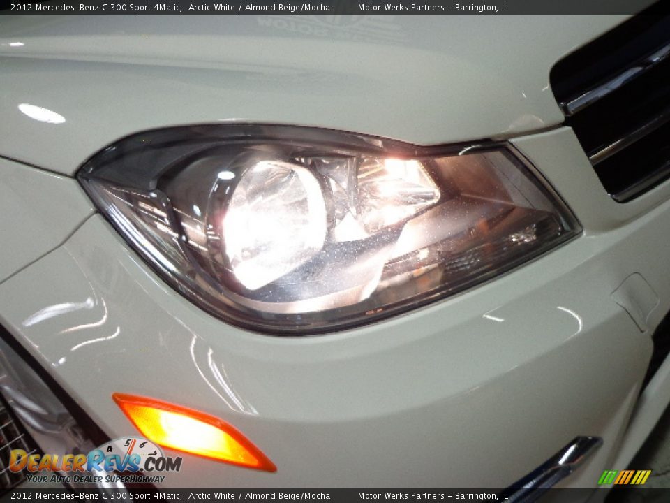 2012 Mercedes-Benz C 300 Sport 4Matic Arctic White / Almond Beige/Mocha Photo #10