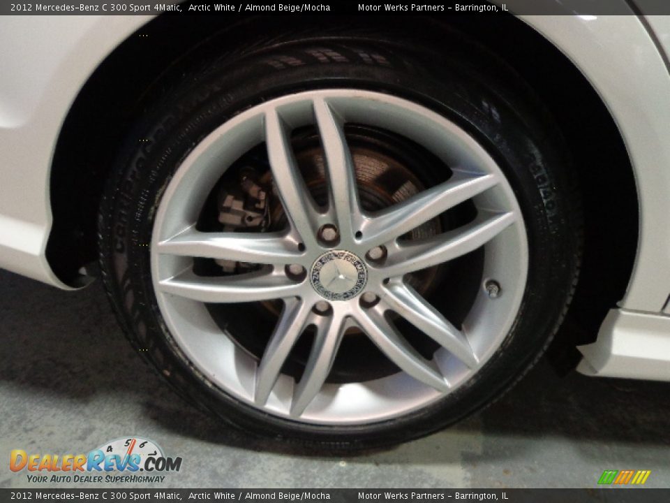 2012 Mercedes-Benz C 300 Sport 4Matic Arctic White / Almond Beige/Mocha Photo #11