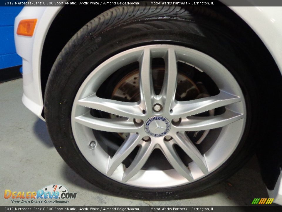2012 Mercedes-Benz C 300 Sport 4Matic Arctic White / Almond Beige/Mocha Photo #16