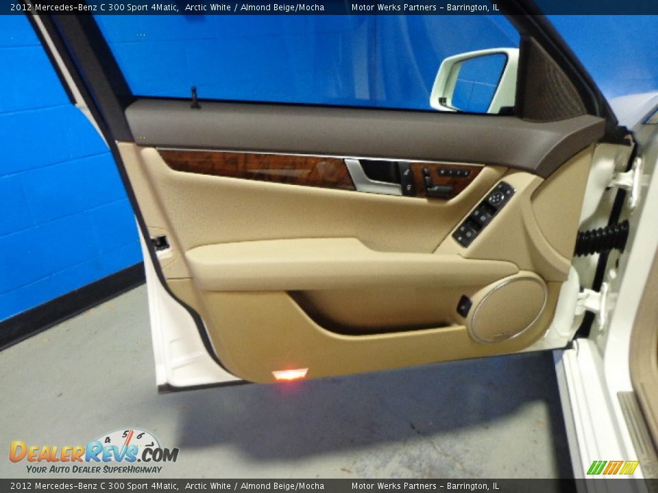 2012 Mercedes-Benz C 300 Sport 4Matic Arctic White / Almond Beige/Mocha Photo #22