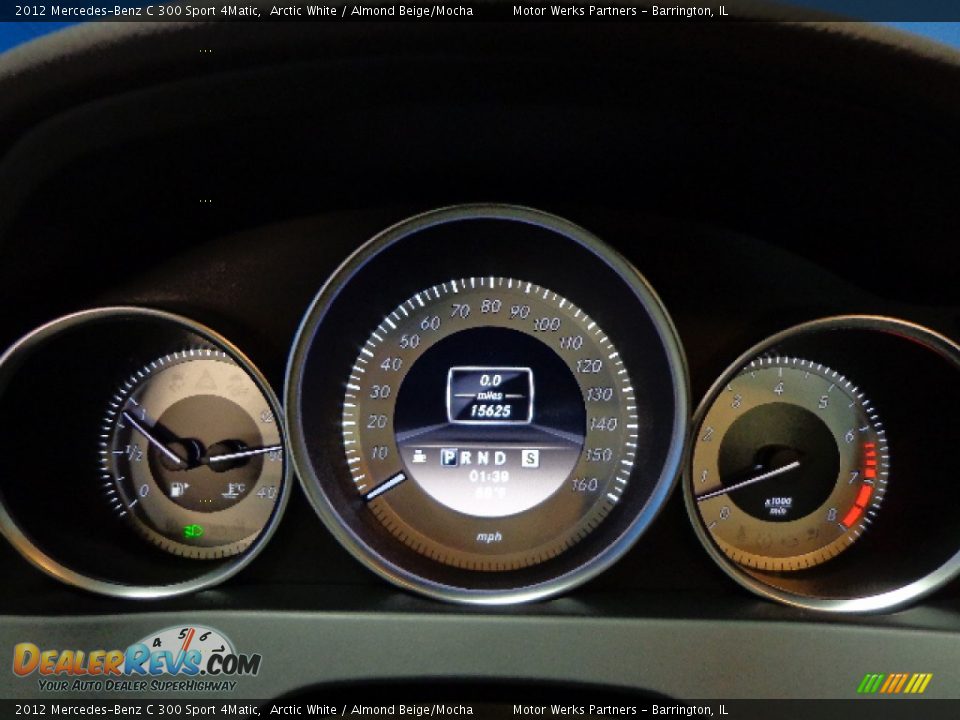 2012 Mercedes-Benz C 300 Sport 4Matic Arctic White / Almond Beige/Mocha Photo #25