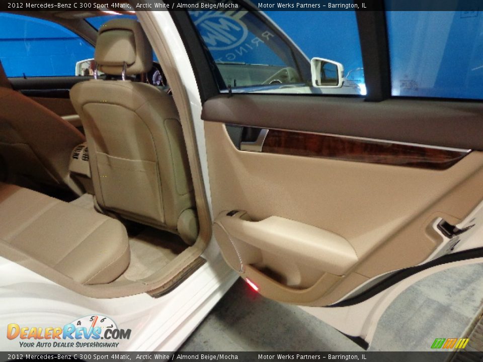 2012 Mercedes-Benz C 300 Sport 4Matic Arctic White / Almond Beige/Mocha Photo #32