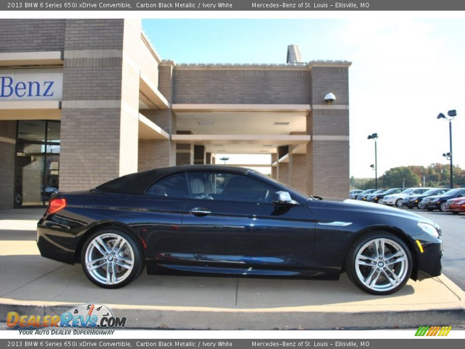 2013 BMW 6 Series 650i xDrive Convertible Carbon Black Metallic / Ivory White Photo #4