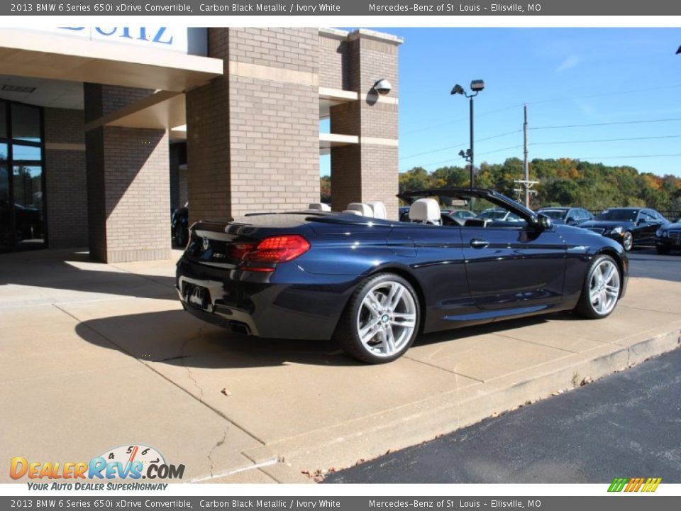 2013 BMW 6 Series 650i xDrive Convertible Carbon Black Metallic / Ivory White Photo #8