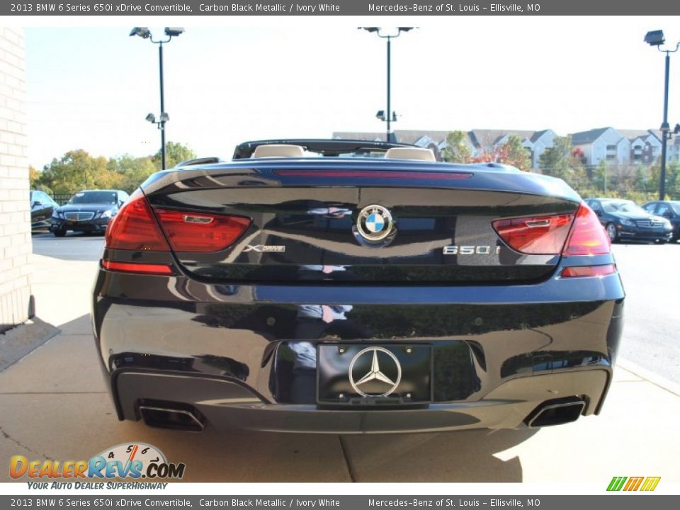 2013 BMW 6 Series 650i xDrive Convertible Carbon Black Metallic / Ivory White Photo #9