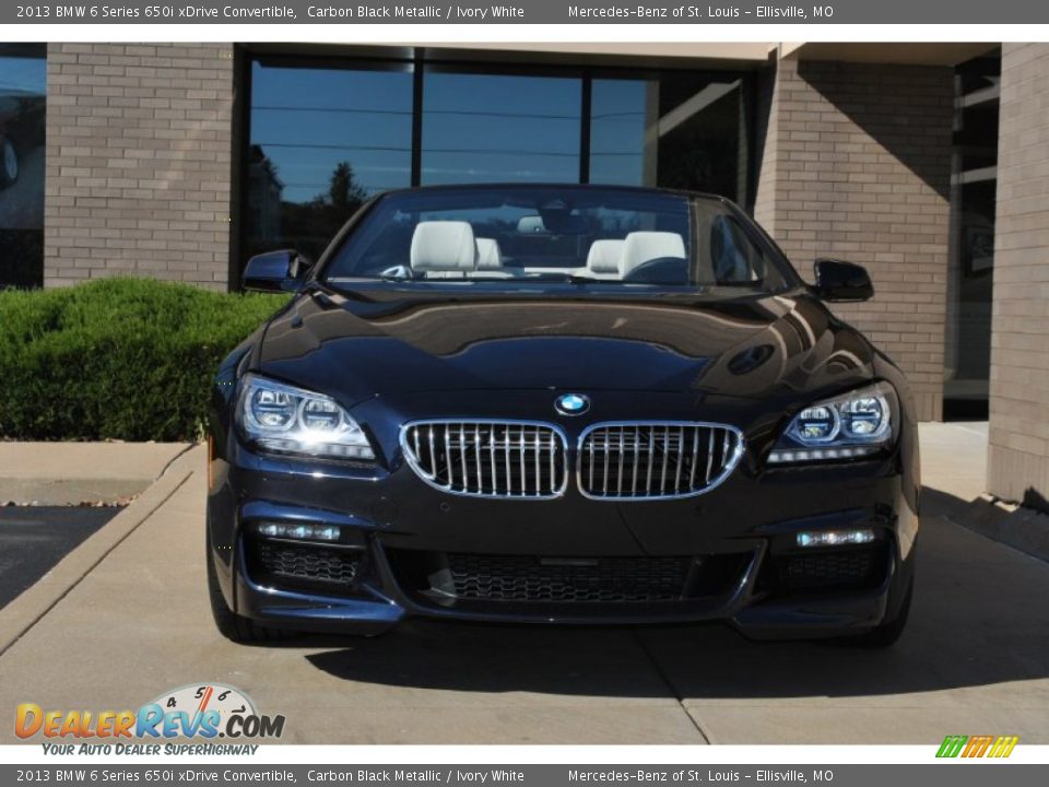 2013 BMW 6 Series 650i xDrive Convertible Carbon Black Metallic / Ivory White Photo #12