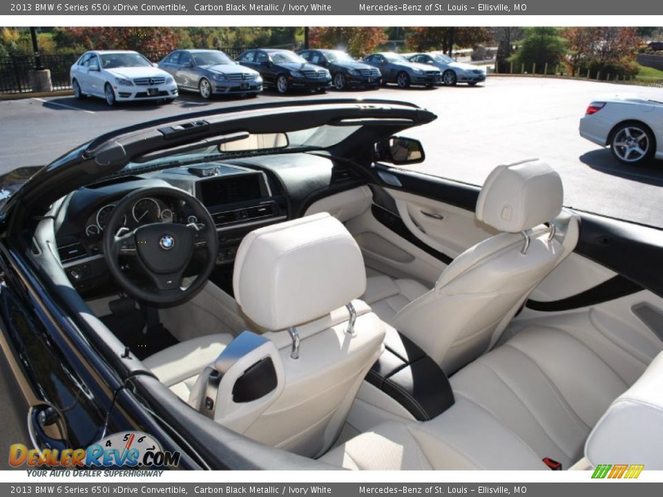 2013 BMW 6 Series 650i xDrive Convertible Carbon Black Metallic / Ivory White Photo #13