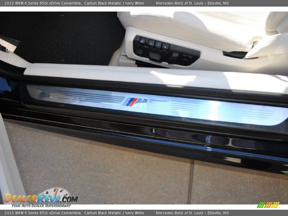 2013 BMW 6 Series 650i xDrive Convertible Carbon Black Metallic / Ivory White Photo #14