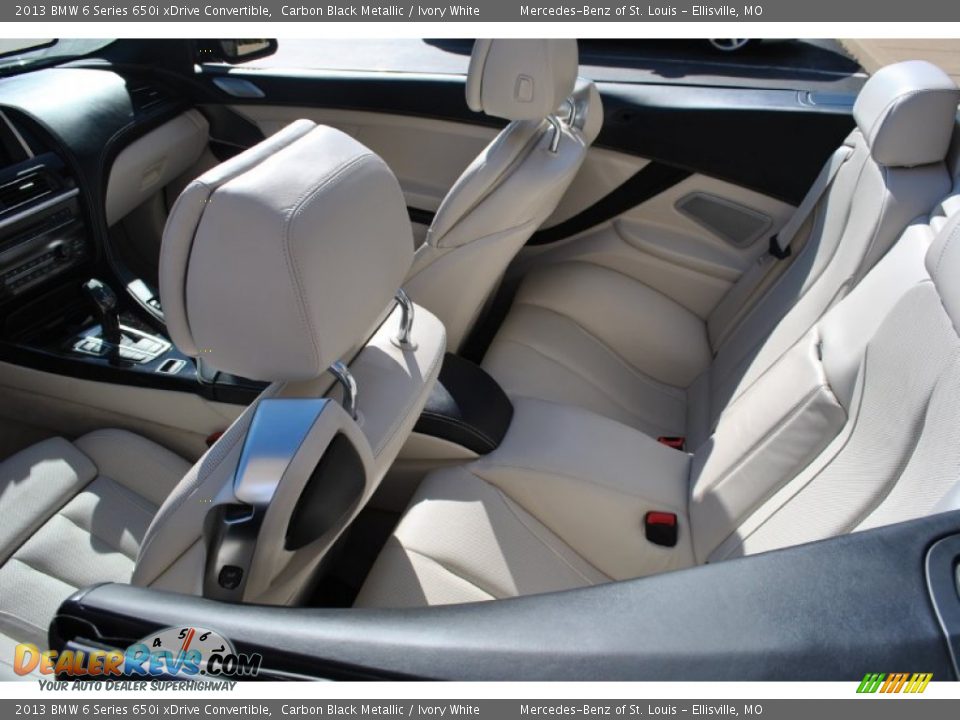 2013 BMW 6 Series 650i xDrive Convertible Carbon Black Metallic / Ivory White Photo #16