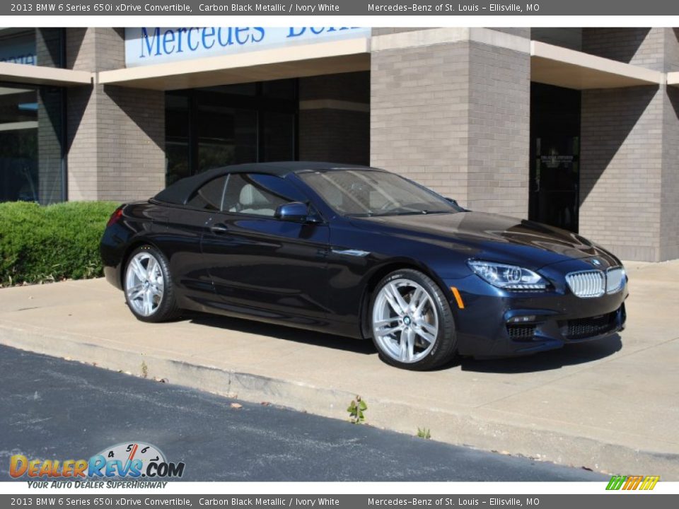 2013 BMW 6 Series 650i xDrive Convertible Carbon Black Metallic / Ivory White Photo #19