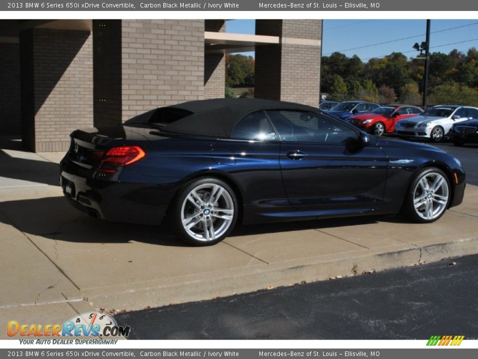 2013 BMW 6 Series 650i xDrive Convertible Carbon Black Metallic / Ivory White Photo #20