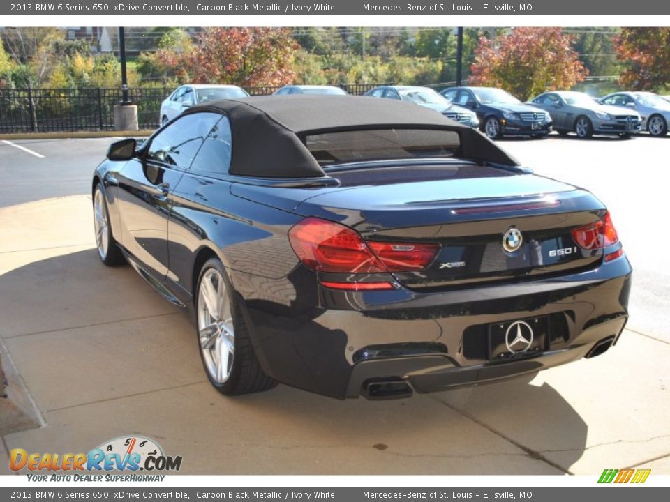 2013 BMW 6 Series 650i xDrive Convertible Carbon Black Metallic / Ivory White Photo #21