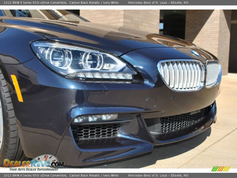 2013 BMW 6 Series 650i xDrive Convertible Carbon Black Metallic / Ivory White Photo #24