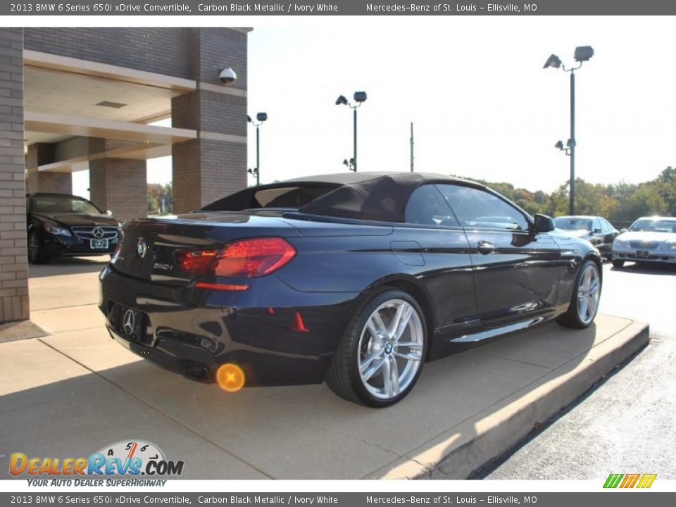 2013 BMW 6 Series 650i xDrive Convertible Carbon Black Metallic / Ivory White Photo #26