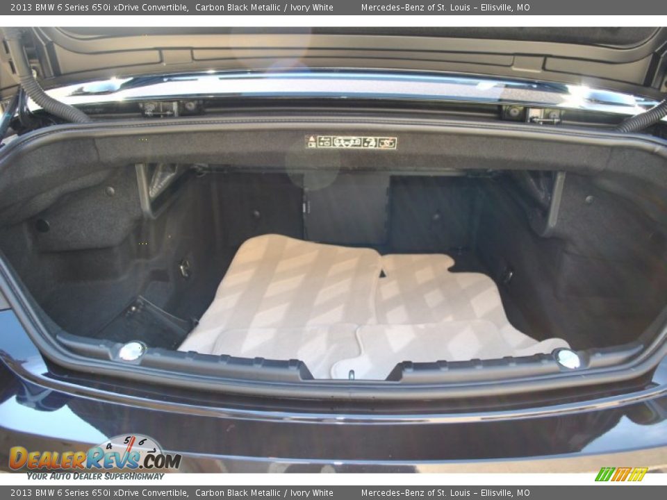 2013 BMW 6 Series 650i xDrive Convertible Carbon Black Metallic / Ivory White Photo #28