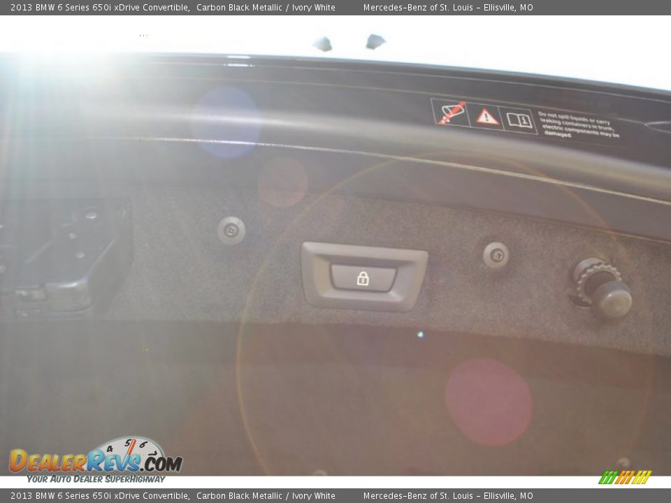 2013 BMW 6 Series 650i xDrive Convertible Carbon Black Metallic / Ivory White Photo #29