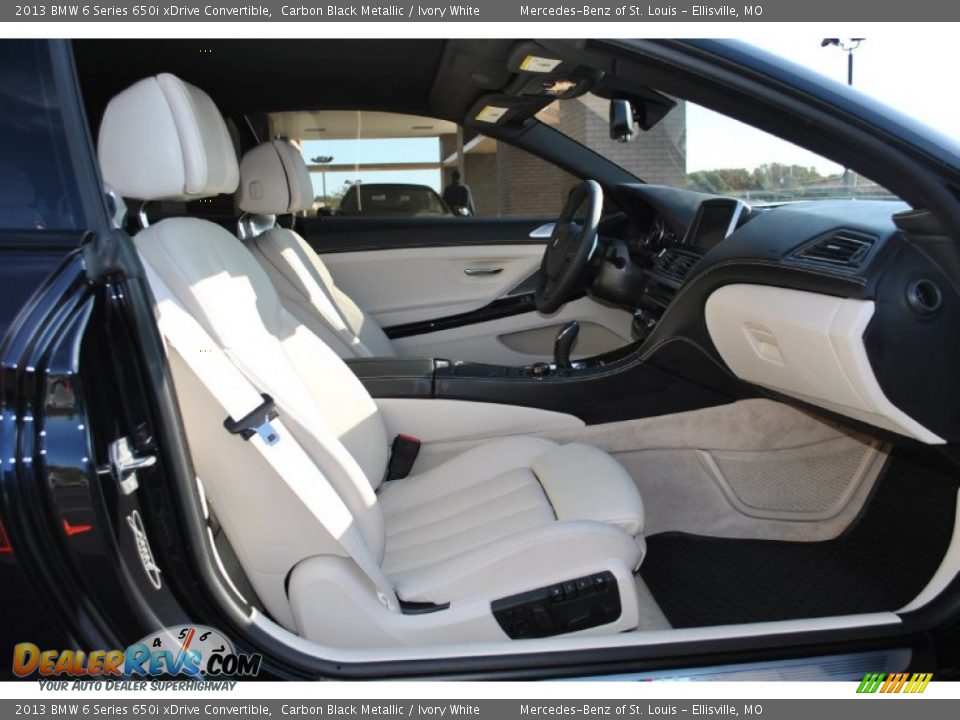2013 BMW 6 Series 650i xDrive Convertible Carbon Black Metallic / Ivory White Photo #30
