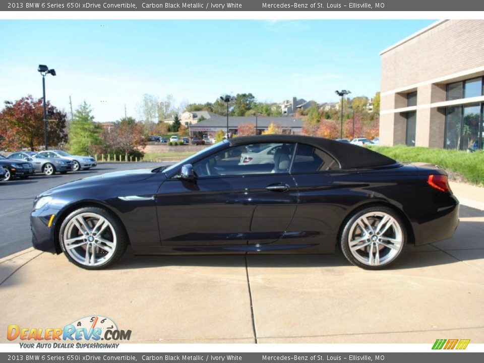 2013 BMW 6 Series 650i xDrive Convertible Carbon Black Metallic / Ivory White Photo #31