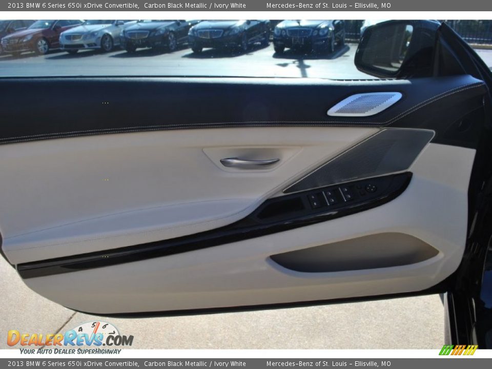 2013 BMW 6 Series 650i xDrive Convertible Carbon Black Metallic / Ivory White Photo #32