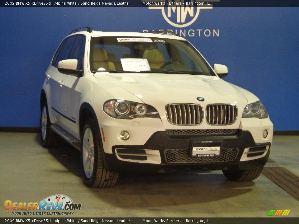 2009 BMW X5 xDrive35d Alpine White / Sand Beige Nevada Leather Photo #1