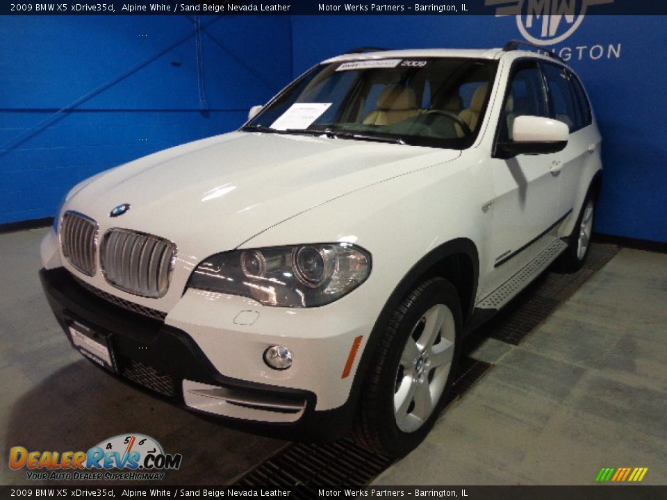 2009 BMW X5 xDrive35d Alpine White / Sand Beige Nevada Leather Photo #2