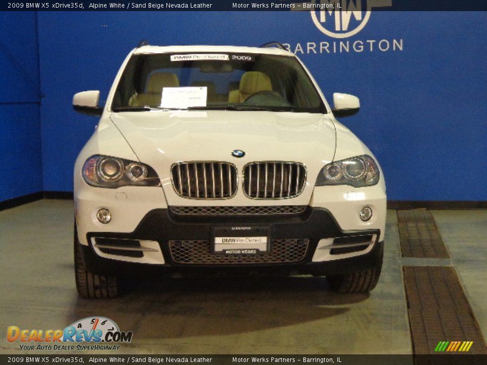 2009 BMW X5 xDrive35d Alpine White / Sand Beige Nevada Leather Photo #3