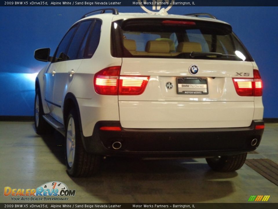 2009 BMW X5 xDrive35d Alpine White / Sand Beige Nevada Leather Photo #5