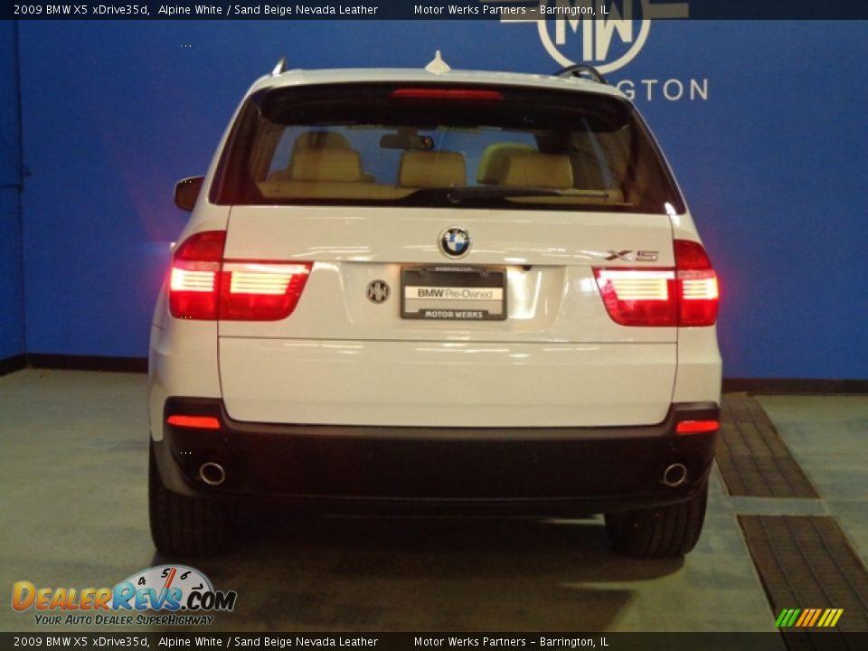 2009 BMW X5 xDrive35d Alpine White / Sand Beige Nevada Leather Photo #6