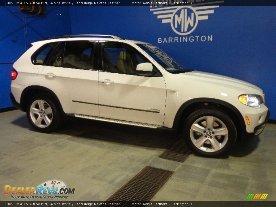 2009 BMW X5 xDrive35d Alpine White / Sand Beige Nevada Leather Photo #8