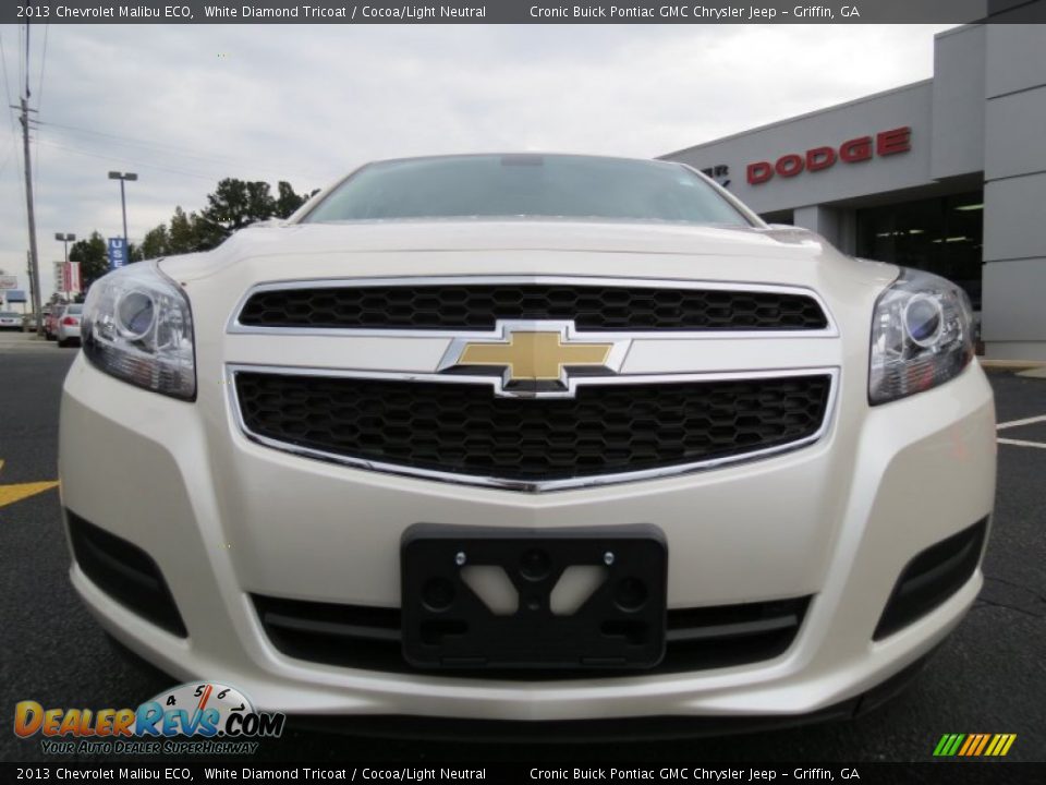 2013 Chevrolet Malibu ECO White Diamond Tricoat / Cocoa/Light Neutral Photo #2
