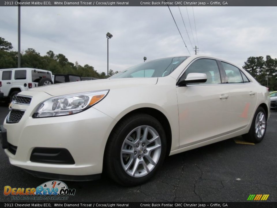 2013 Chevrolet Malibu ECO White Diamond Tricoat / Cocoa/Light Neutral Photo #3