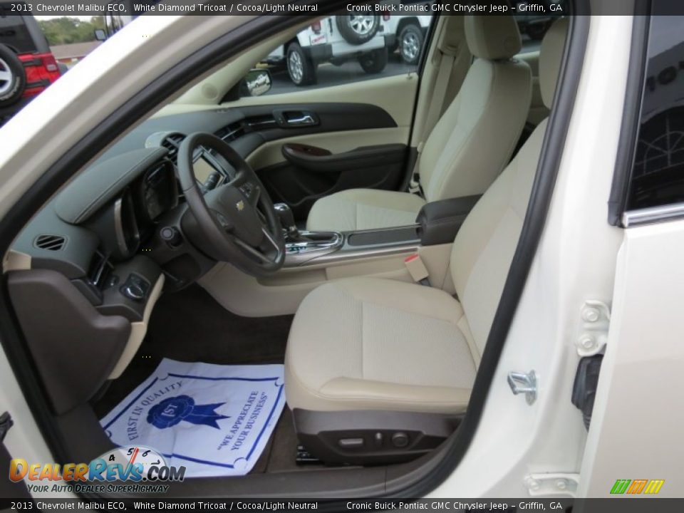 2013 Chevrolet Malibu ECO White Diamond Tricoat / Cocoa/Light Neutral Photo #10