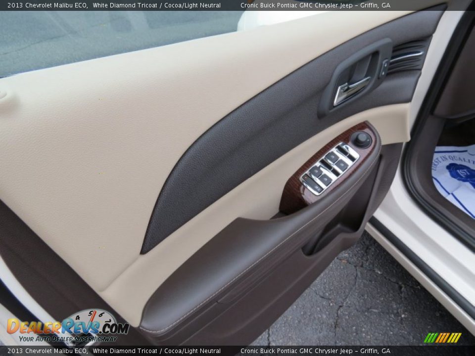 2013 Chevrolet Malibu ECO White Diamond Tricoat / Cocoa/Light Neutral Photo #11