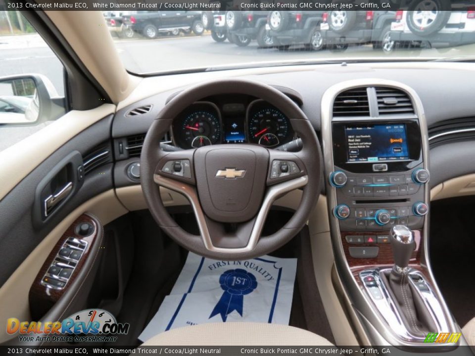2013 Chevrolet Malibu ECO White Diamond Tricoat / Cocoa/Light Neutral Photo #19