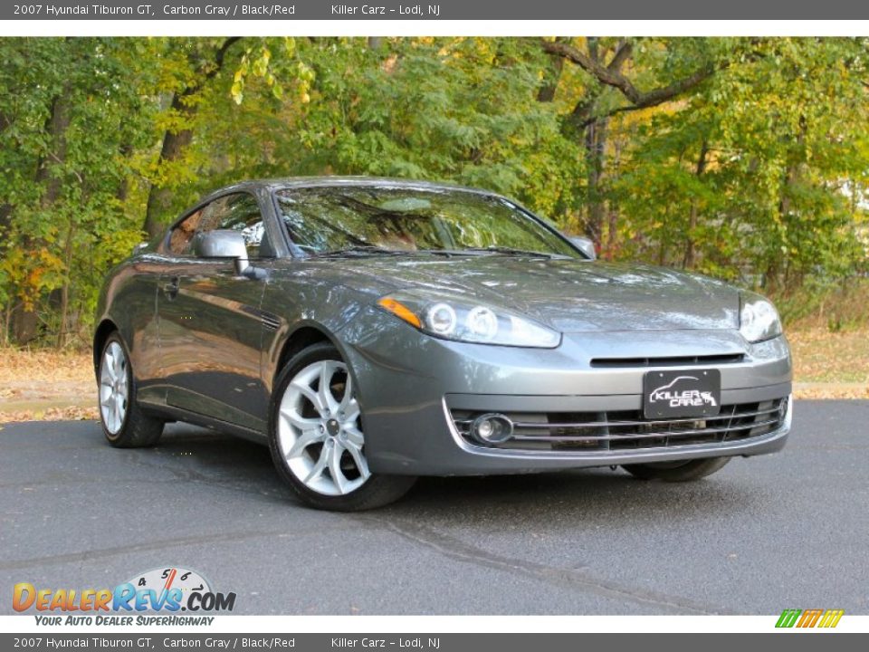 2007 Hyundai Tiburon GT Carbon Gray / Black/Red Photo #1