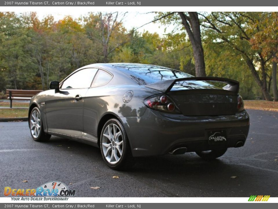 2007 Hyundai Tiburon GT Carbon Gray / Black/Red Photo #5