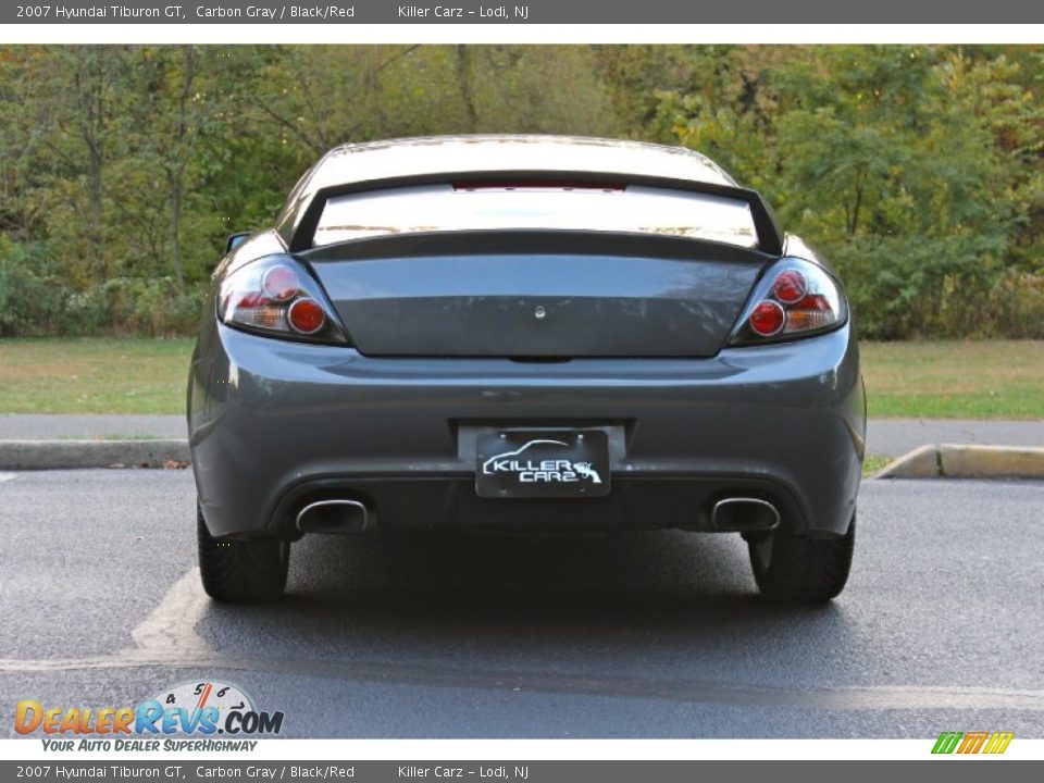 2007 Hyundai Tiburon GT Carbon Gray / Black/Red Photo #6