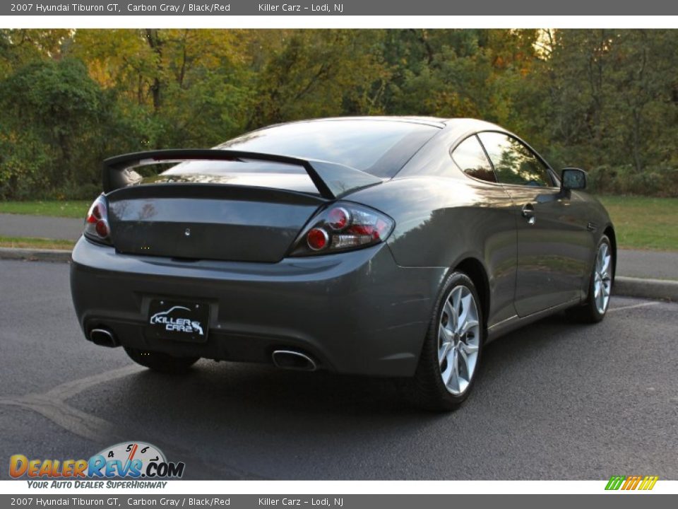 2007 Hyundai Tiburon GT Carbon Gray / Black/Red Photo #9
