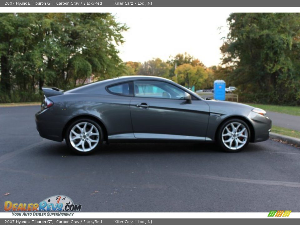 2007 Hyundai Tiburon GT Carbon Gray / Black/Red Photo #10