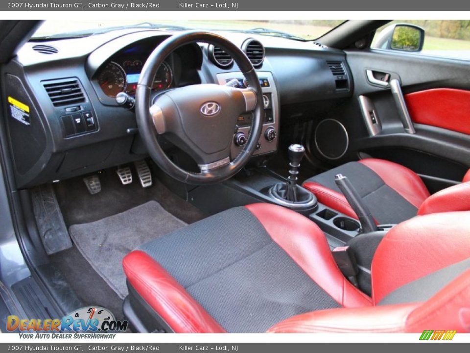 Black/Red Interior - 2007 Hyundai Tiburon GT Photo #13