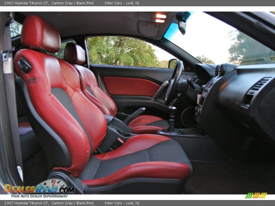 2007 Hyundai Tiburon GT Carbon Gray / Black/Red Photo #25