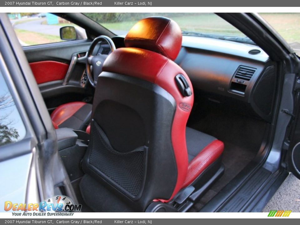 2007 Hyundai Tiburon GT Carbon Gray / Black/Red Photo #27