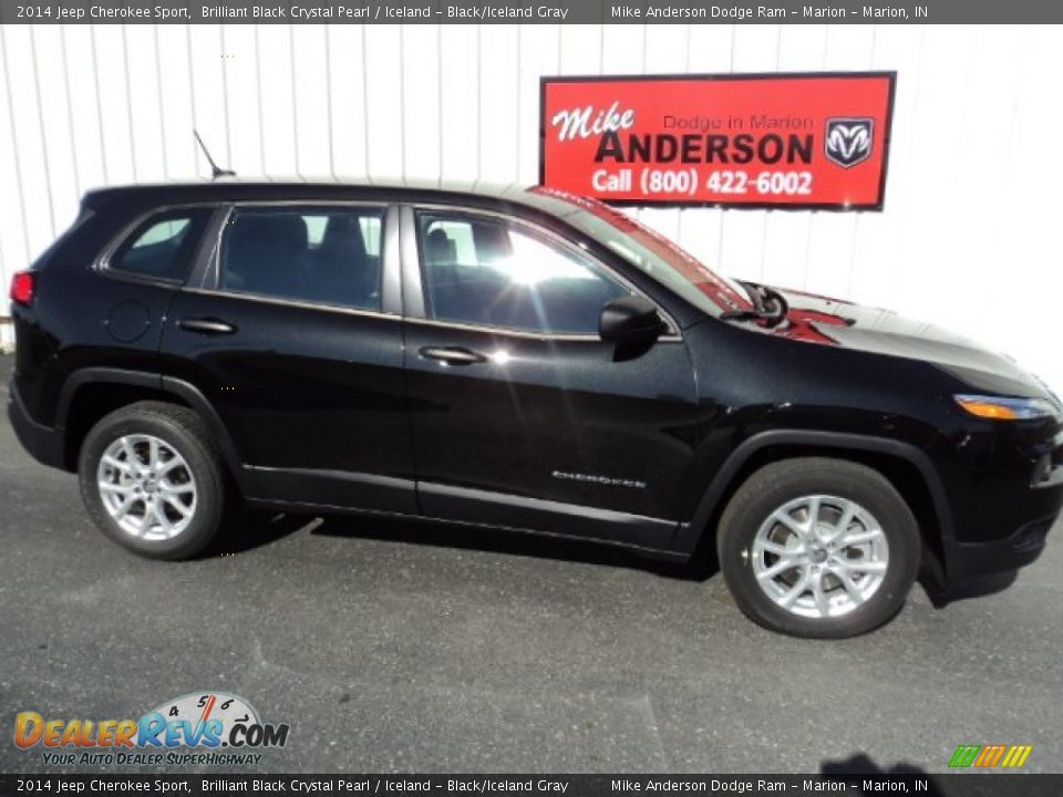 2014 Jeep Cherokee Sport Brilliant Black Crystal Pearl / Iceland - Black/Iceland Gray Photo #2
