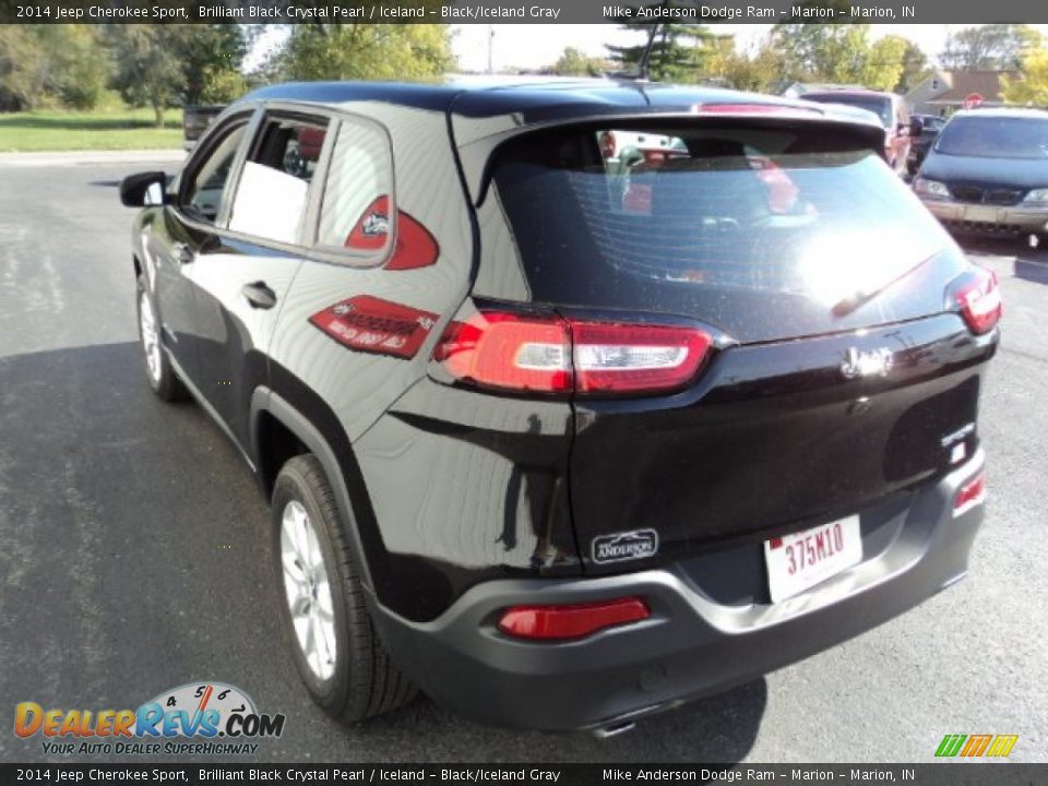 2014 Jeep Cherokee Sport Brilliant Black Crystal Pearl / Iceland - Black/Iceland Gray Photo #3